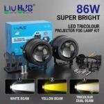 LIU HJG 3-Inch Projector H-J162 | Tri-Color LED Projector Fog Lamp | Powerful 86 Watt output | High/Low Beam | White/Yellow/Warm white - Image 3