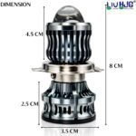 LIU HJG Flash Headlight LED Bulb – Dual-Color White & Yellow with Strobe Flasher Mode & Cooling Fan (30W) - Image 3