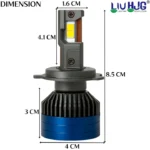 LIU HJG 300 Watt LED Headlight Bulb | Low/High Beam with Powerful Cooling fan 12V (Set of 2) - Image 6