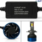 LIU HJG 300 Watt LED Headlight Bulb | Low/High Beam with Powerful Cooling fan 12V (Set of 2) - Image 7
