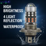 LIU HJG 40 LED H4 Headlight bulb | Red & Blue with Red Devil for all Cars/Bikes - Image 4