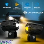LIU HJG CNC Mini Drive Fog Lights | 80W White, Yellow & Red Devil Eye | Built-in Cooling Fan (Pair) - Image 5