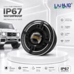 LIU HJG C318 Headlight 7 Inch | White/White | Low beam 50W | High beam 58W | Universal fit for Royal Enfield, Triumph Bikes and Mahindra Thar | 6 Month Warranty - Image 3