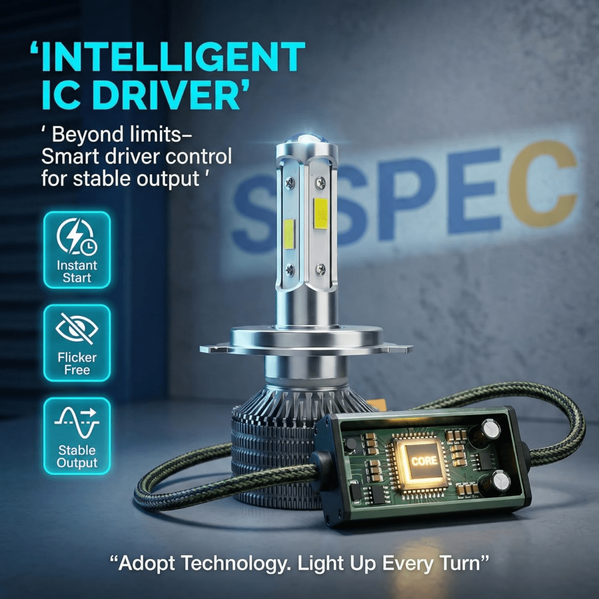 Sspec 200 Watt H4 Headlight Led Bulb