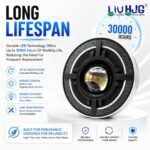 LIU HJG C318 Headlight 7 Inch | White/White | Low beam 50W | High beam 58W | Universal fit for Royal Enfield, Triumph Bikes and Mahindra Thar | 6 Month Warranty - Image 2