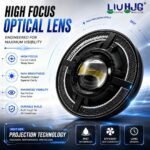 LIU HJG C318 Headlight 7 Inch | White/White | Low beam 50W | High beam 58W | Universal fit for Royal Enfield, Triumph Bikes and Mahindra Thar | 6 Month Warranty - Image 8