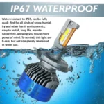 LIU HJG 300 Watt LED Headlight Bulb | Low/High Beam with Powerful Cooling fan 12V (Set of 2) - Image 3