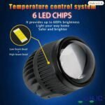 LIU HJG J-37 LED Projector Fog Light 60W with Red Devil Eye | Dual Color White/Yellow Beam Universal Auxiliary Driving Lamp for Bikes & Cars (Pack of 2) - Image 4