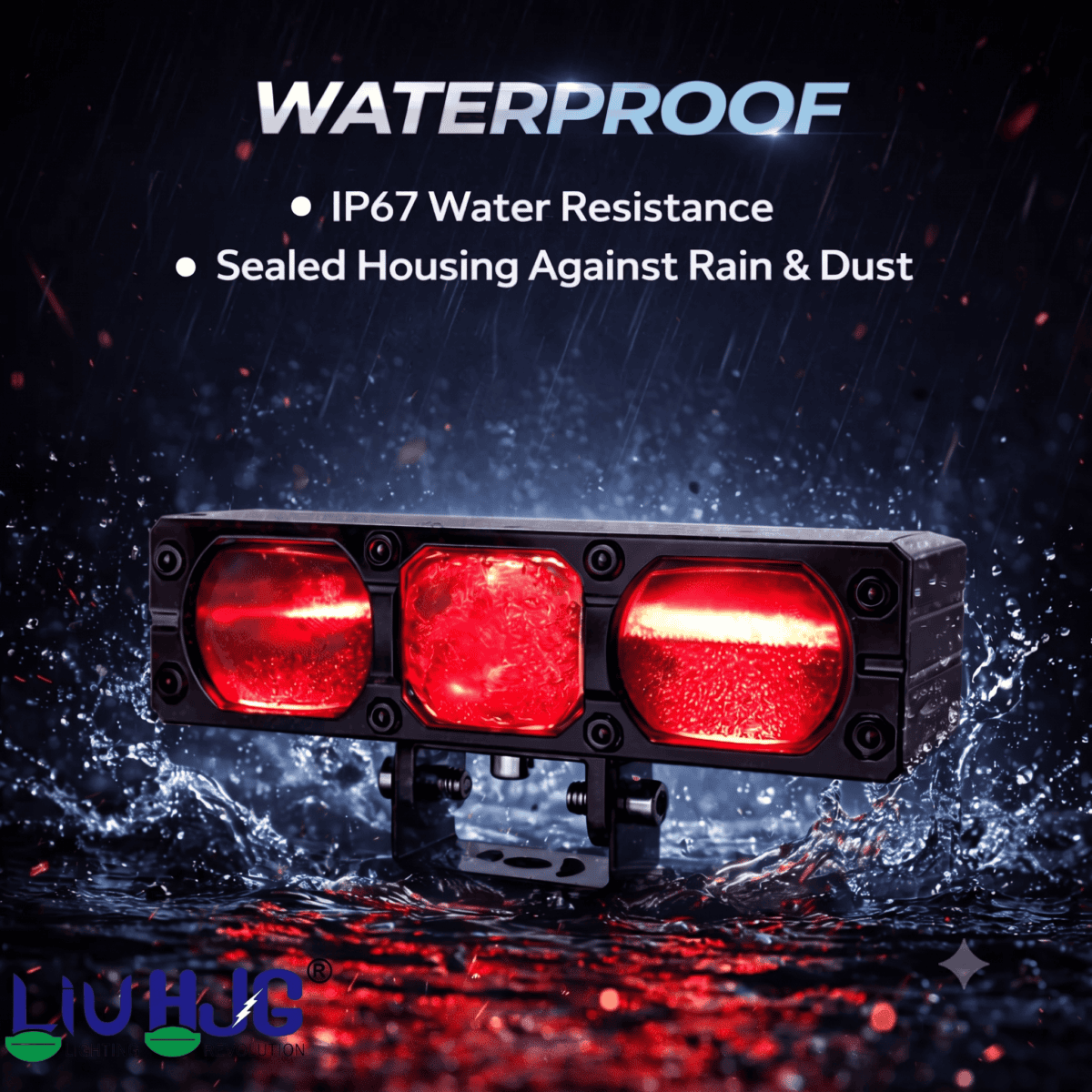 Liu Hjg 3 Lens Led Fog Light H-S103 | Hjg Ultra Bright Fog Light | 100W Each (200W) White/White/Red Devil Eye | Universal Fitment (Pack Of 2) - Image 4