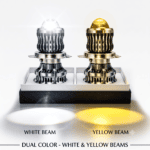 LIU HJG Flash Headlight LED Bulb – Dual-Color White & Yellow with Strobe Flasher Mode & Cooling Fan (30W) - Image 4