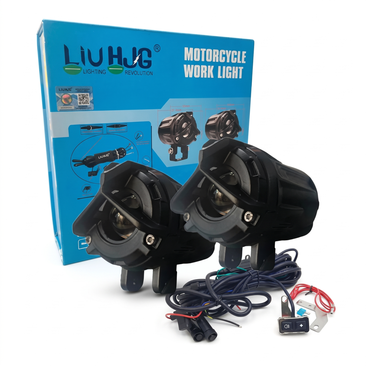 Liu Hjg Mercedes Y Mini With Harness | 80 Watt Fog Lights For Car/Bike | White/Yellow | Low/High Beam | Ip68 Waterproof - Image 2