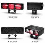 LIU HJG 3 Lens LED Fog Light H-S103 | HJG Ultra Bright Fog Light | 100W each (200W) White/White/Red Devil Eye | Universal Fitment (Pack of 2) - Image 2