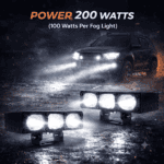 LIU HJG 3 Lens LED Fog Light H-S103 | HJG Ultra Bright Fog Light | 100W each (200W) White/White/Red Devil Eye | Universal Fitment (Pack of 2) - Image 6