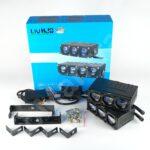 LIU HJG Blaze 3 Lens Grill Lights for Car/Bike | 240 Watt | Low/High Beam | Red devil DRL - Image 2