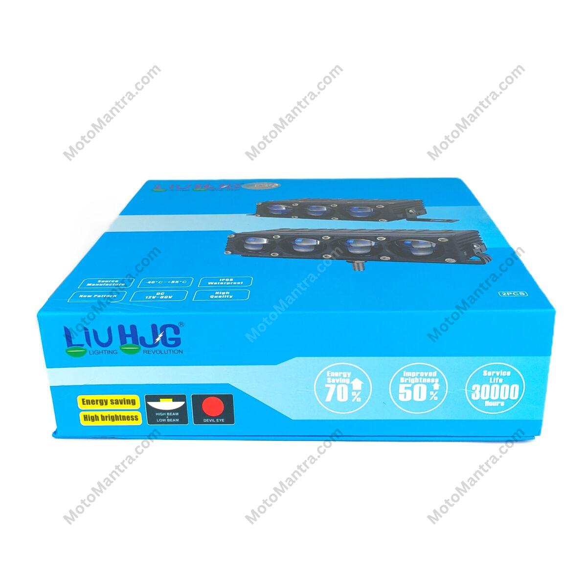 Liu Hjg Blaze 3 Lens Grill Lights For Car/Bike | 240 Watt | Low/High Beam | Red Devil Drl - Image 5