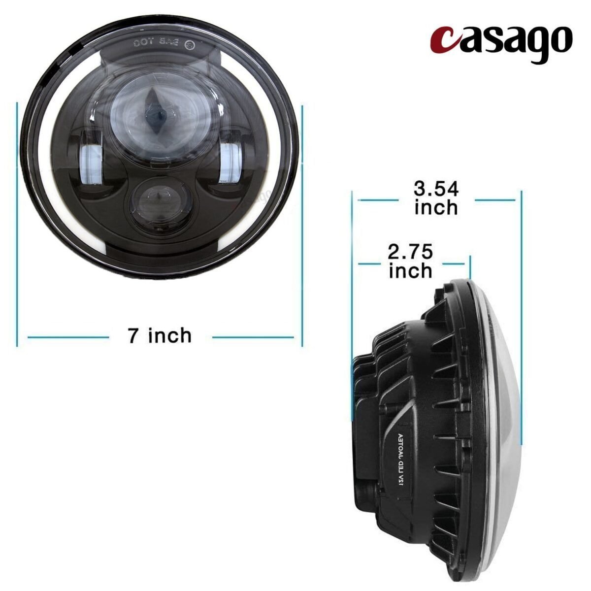 Liu Hjg C316 Headlight | 7 Inch Ring Drl &Amp; Projector | Low Beam 50W | High Beam 58W | Best Fit For Royal Enfield, Triumph Bikes, Mahindra Thar | 6 Months Warranty - Image 4