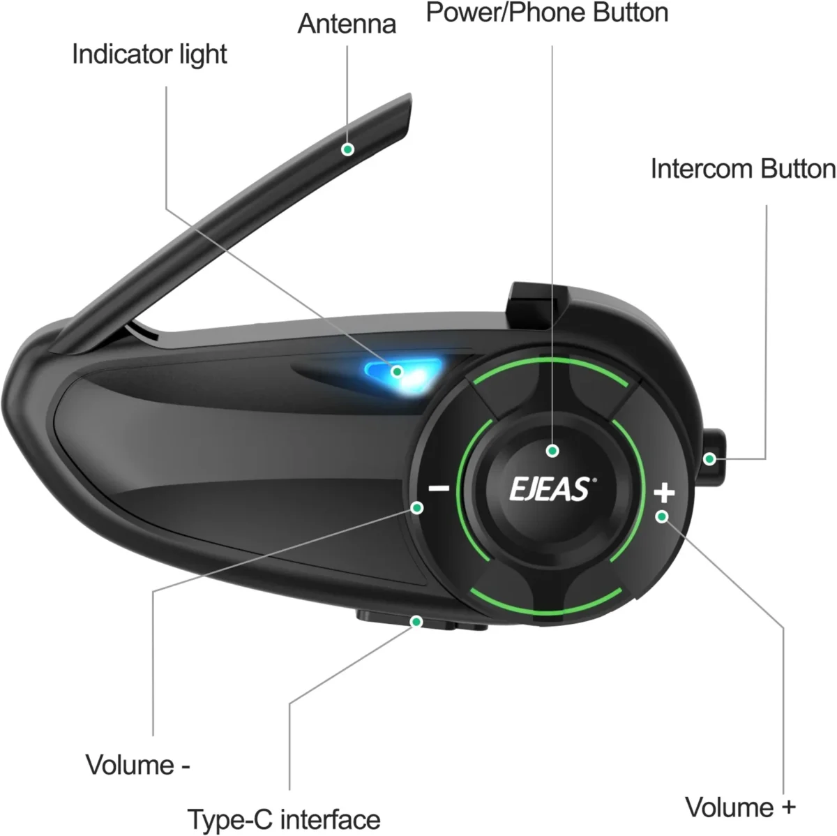 Ejeas Q8 Motorcycle Mesh Intercom System