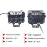 HJG 120W 6-LED Yellow/White Fog Light With 2 Colour Mode Versatile Spot Driving Lamps for Cars, Trucks, Bikes, and Motorcycles (Set of 2)