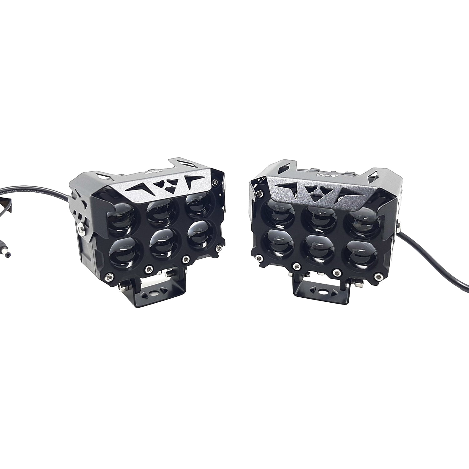 Hjg 120W 6-Led Yellow/White Fog Light With 2 Colour Mode Versatile Spot Driving Lamps For Cars, Trucks, Bikes, And Motorcycles (Set Of 2) Liu Hjg Future Eye 6 Lens