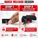 LIU HJG Quick Release Fog Light Clamp | Anti-Theft Key Lock | Motorcycle Aux Light Bracket (Pair) - Image 3